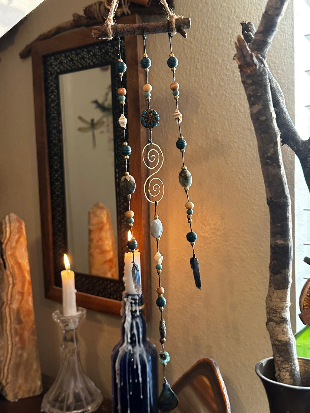 Azure Earthen Trinket Wall Hanging