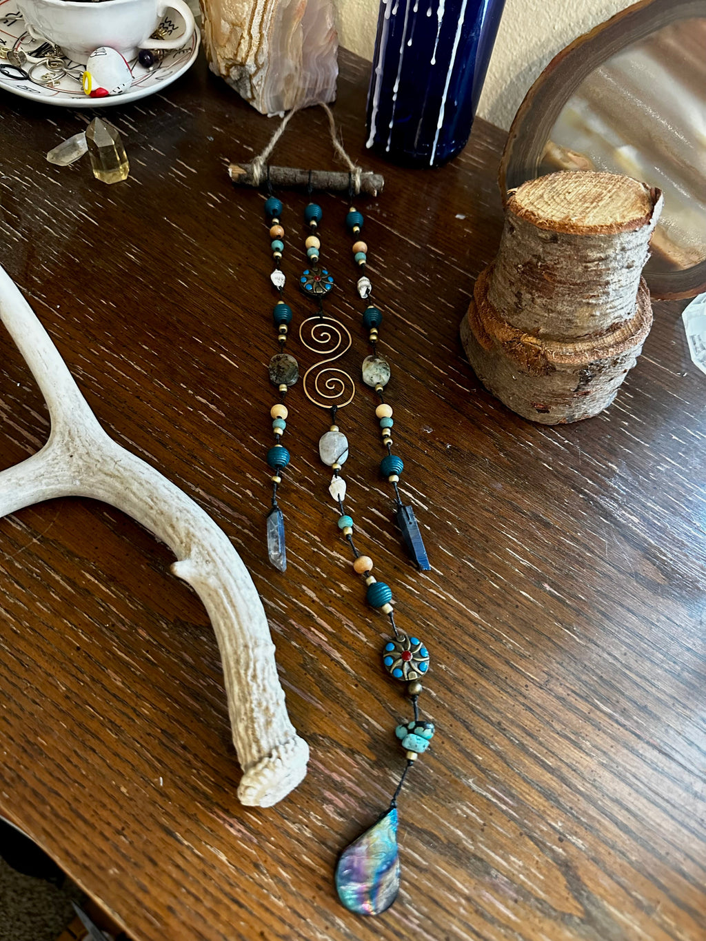 Azure Earthen Trinket Wall Hanging