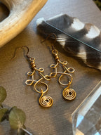 Elven Knot Spiral Earrings (Brass)